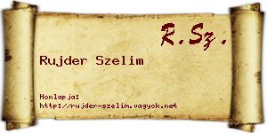 Rujder Szelim névjegykártya